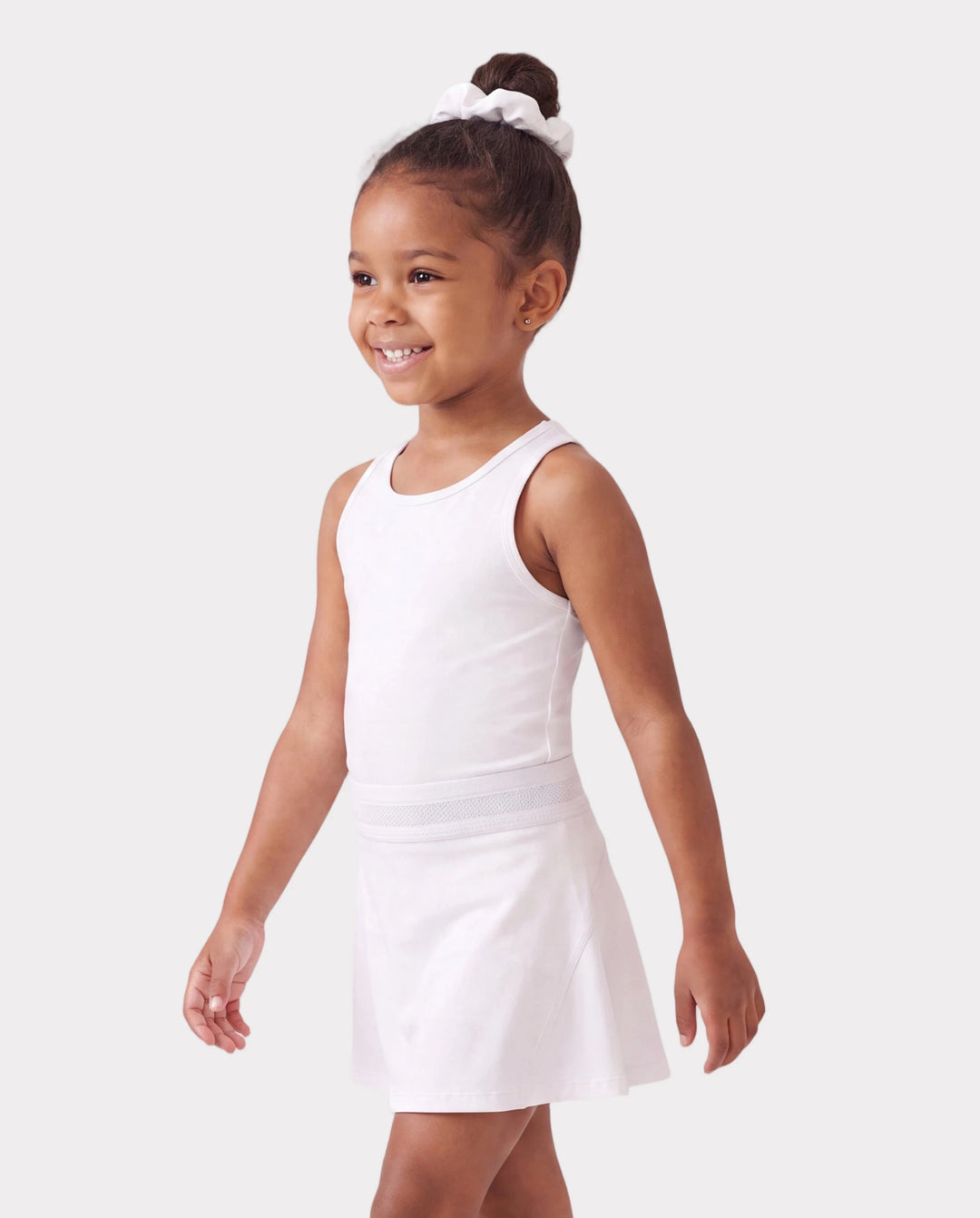 PatPat Rapidair Sportbekleidung Mädchen Tennisrock 2-in-1 mit Bambus-Viskose Shorts & Tasche Weiß