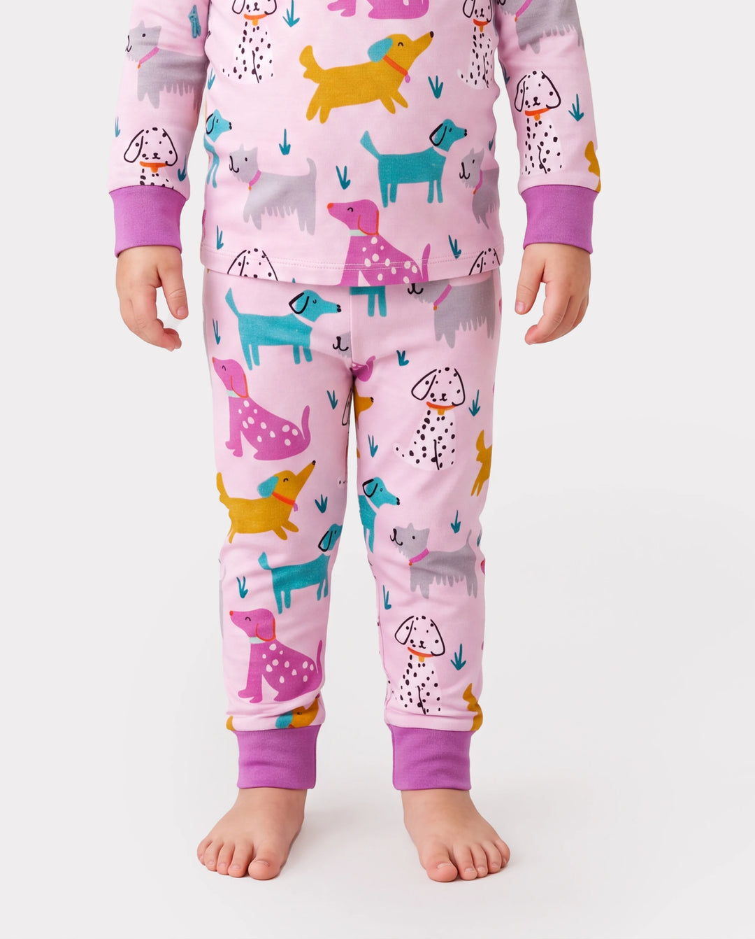 Bamboo Baby/Toddler 2-Piece Childlike Animal Print Snug-Fitting Pajamas Set Hot Pink