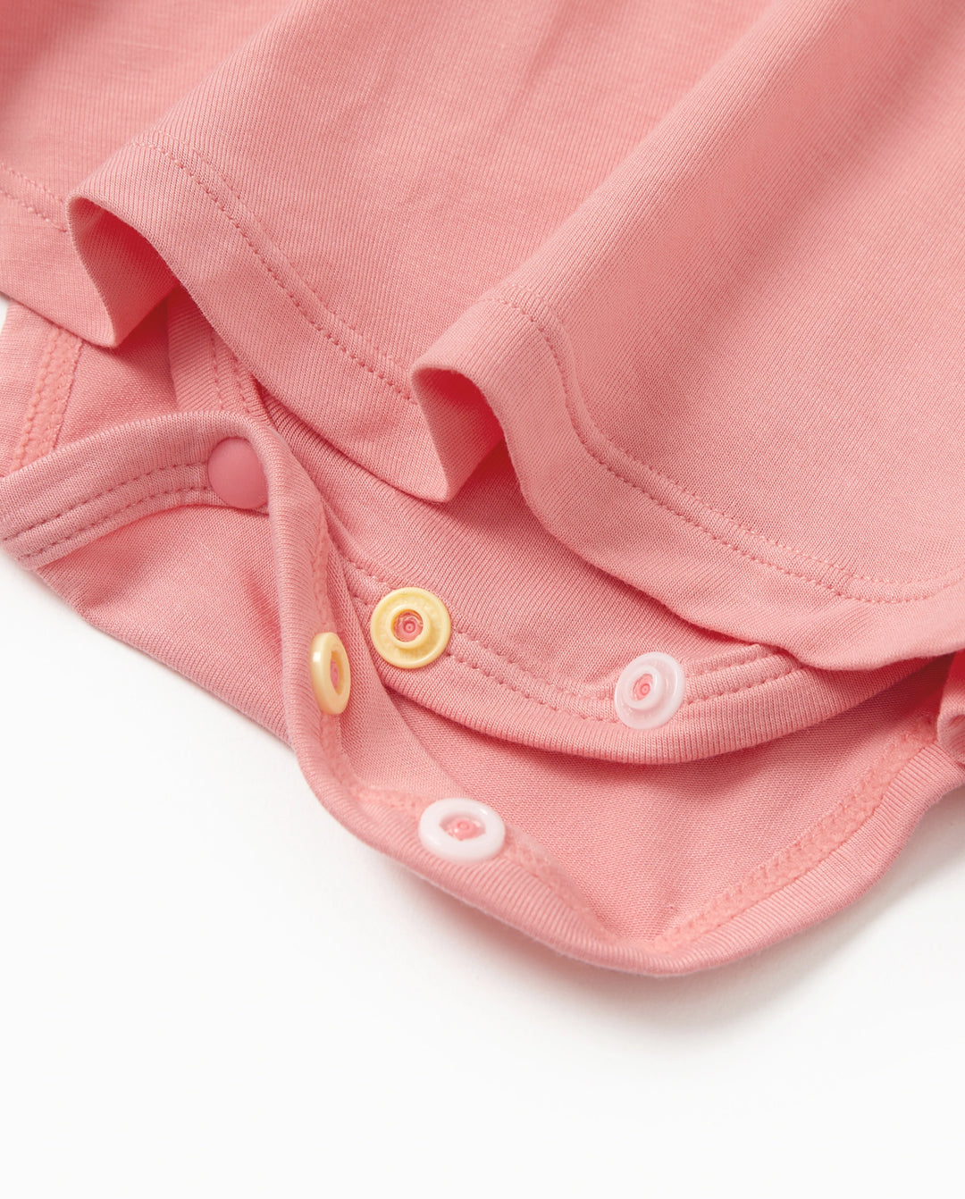 Conjunto de 3 piezas de mameluco de bambú para niña, color liso, rosa