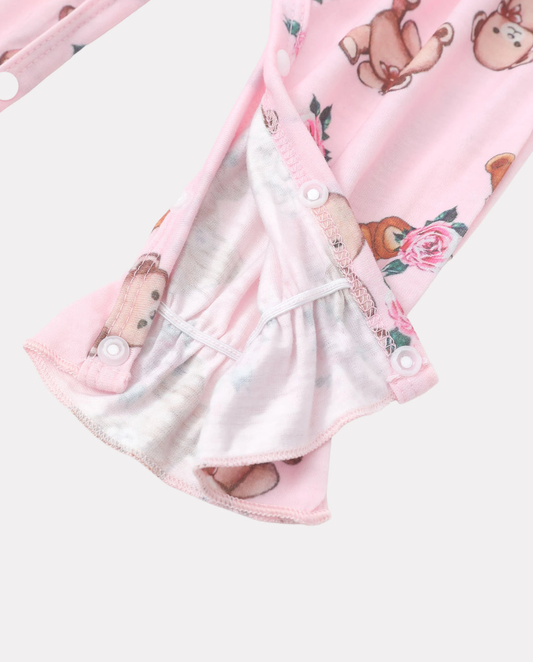 Baby Mädchen Bär Stil Bestickter Blumen Overall rosa
