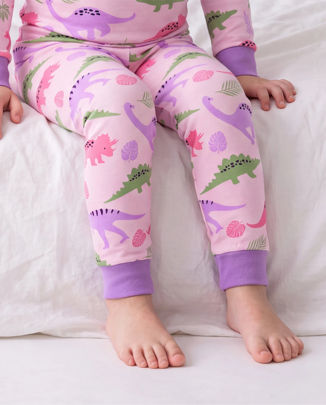 Kleinkind / Kinder 2-teiliger Pyjama aus Bio-Baumwolle mit kindlichem Print Eng anliegende Pyjamas für Mädchen / Jungen rosa