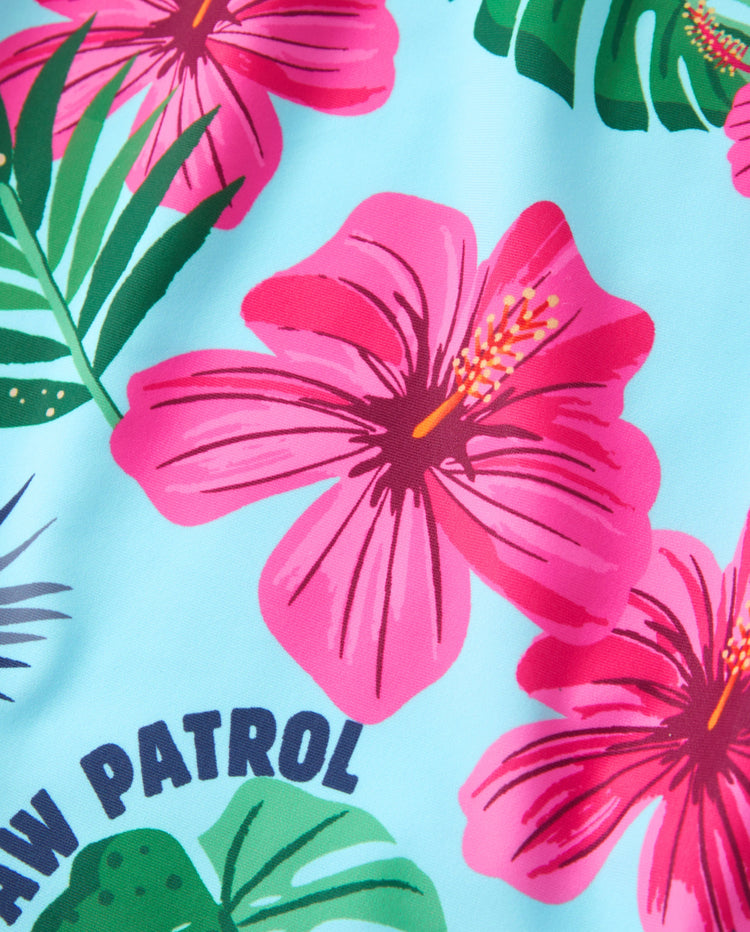 PAW Patrol Daddy & Son Large Flower All-over Print Swimsuit Roseo