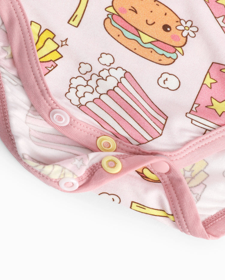 Bamboo Baby Boy/Girl 1pc Allover Print  Bodysuits  Light Pink