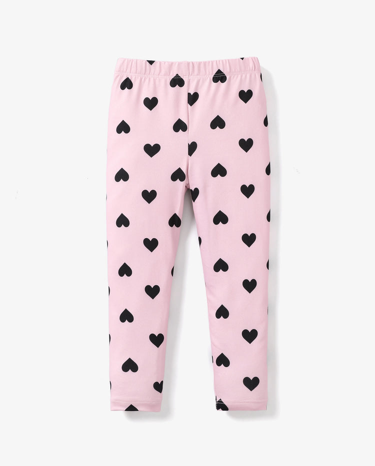 Leggings élastiques roses pour petite fille