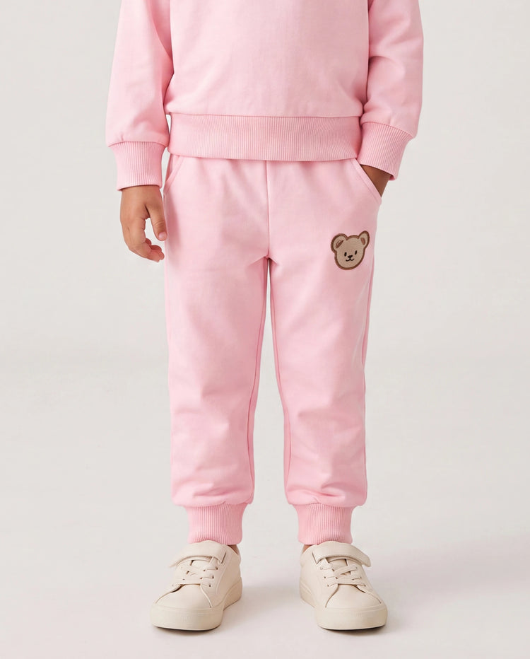 Kinder 2-teiliges Set, einfarbig und unisex, aus Polyester-Material, Regular Fit. rosa