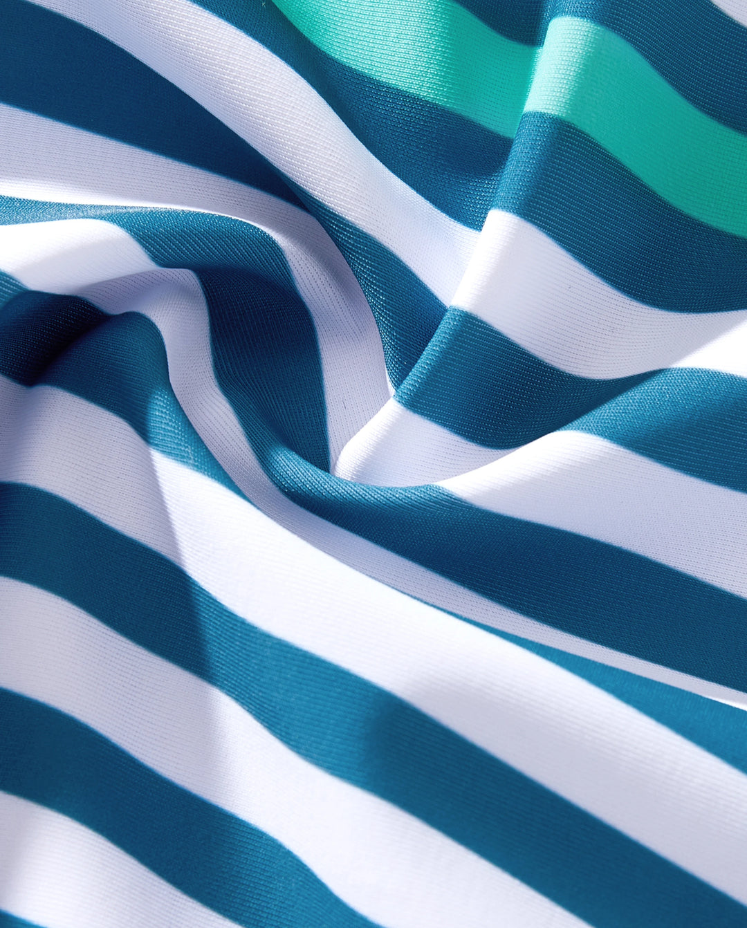 Trajes de baño a rayas azul verdoso para papá e hijo Conjunto de bikini fruncido y bañadores Multicolor