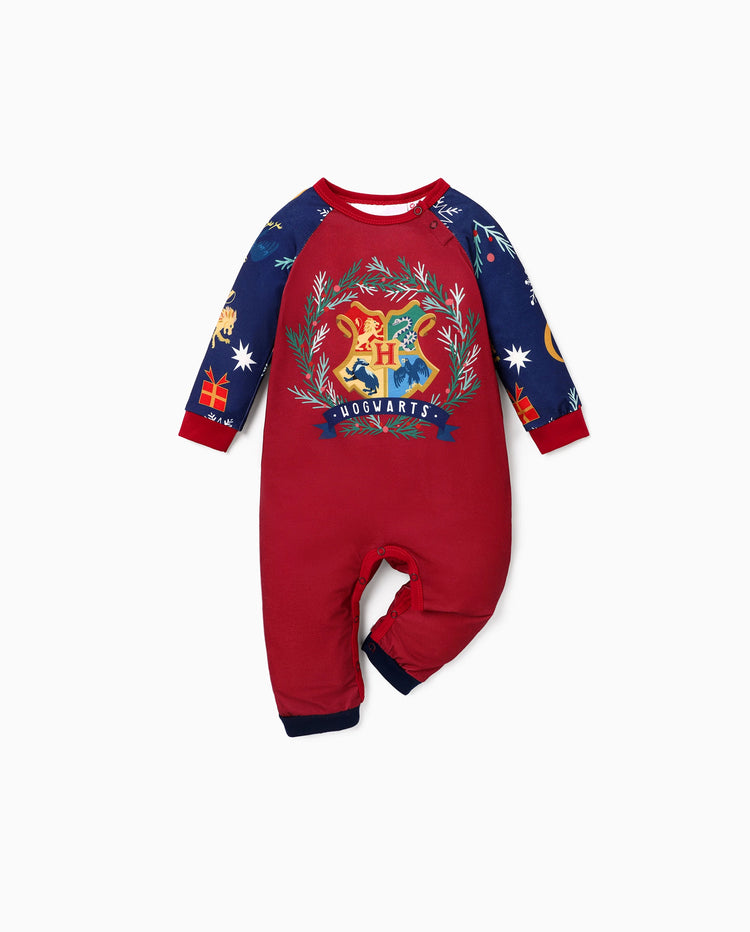 Harry Potter Christmas Family Matching Hogwarts Print Pajamas Sets with Christmas Socks
