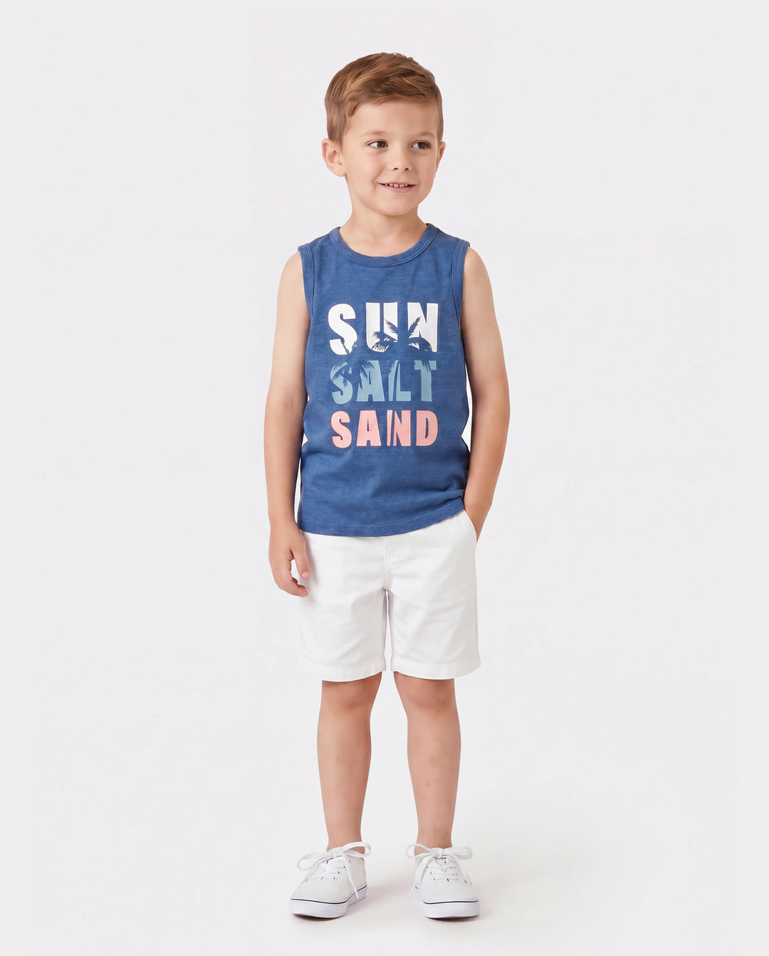 Family Matching Sets Blue Tank Top or Flowy A-Line Tank Dress with Pockets Blue