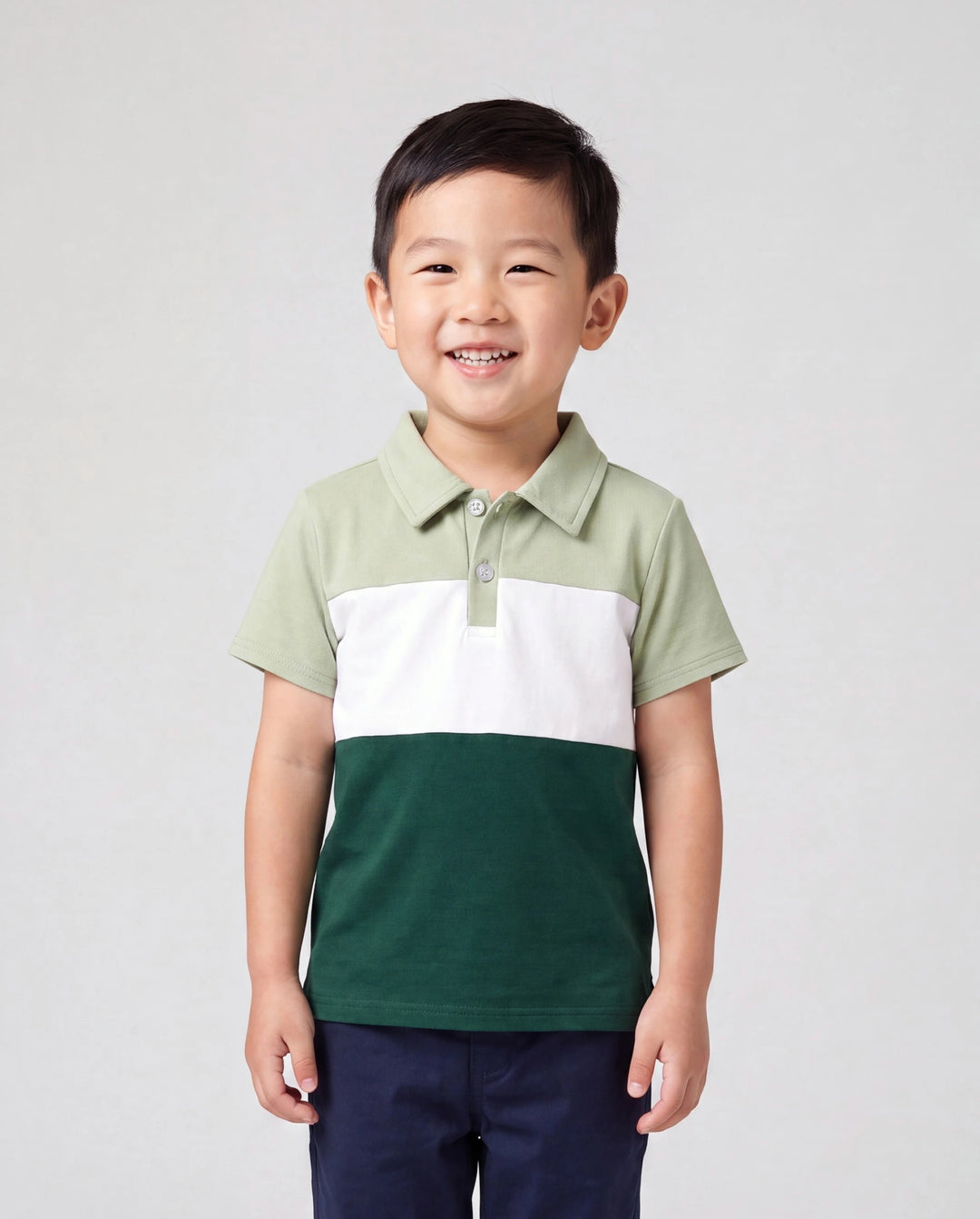 Mommy & me Outfits Tropical Floral Print Strap Dress or Short-sleeve Colorblock Shirts Set Pale Green
