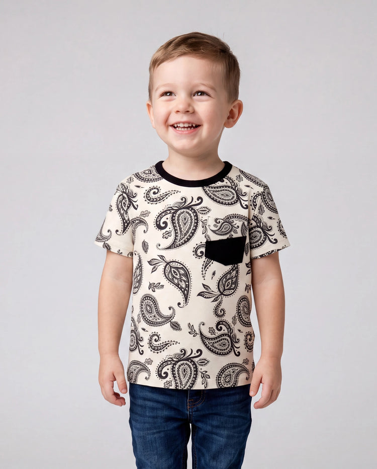 Conjuntos Familiares a Juego con Estampado Paisley Vestido sin Mangas con Tirantes Finos y Camiseta de Algodón para Mamá, Papá y Niños Perfecto para Salidas Familiares y Fotos
 Negro