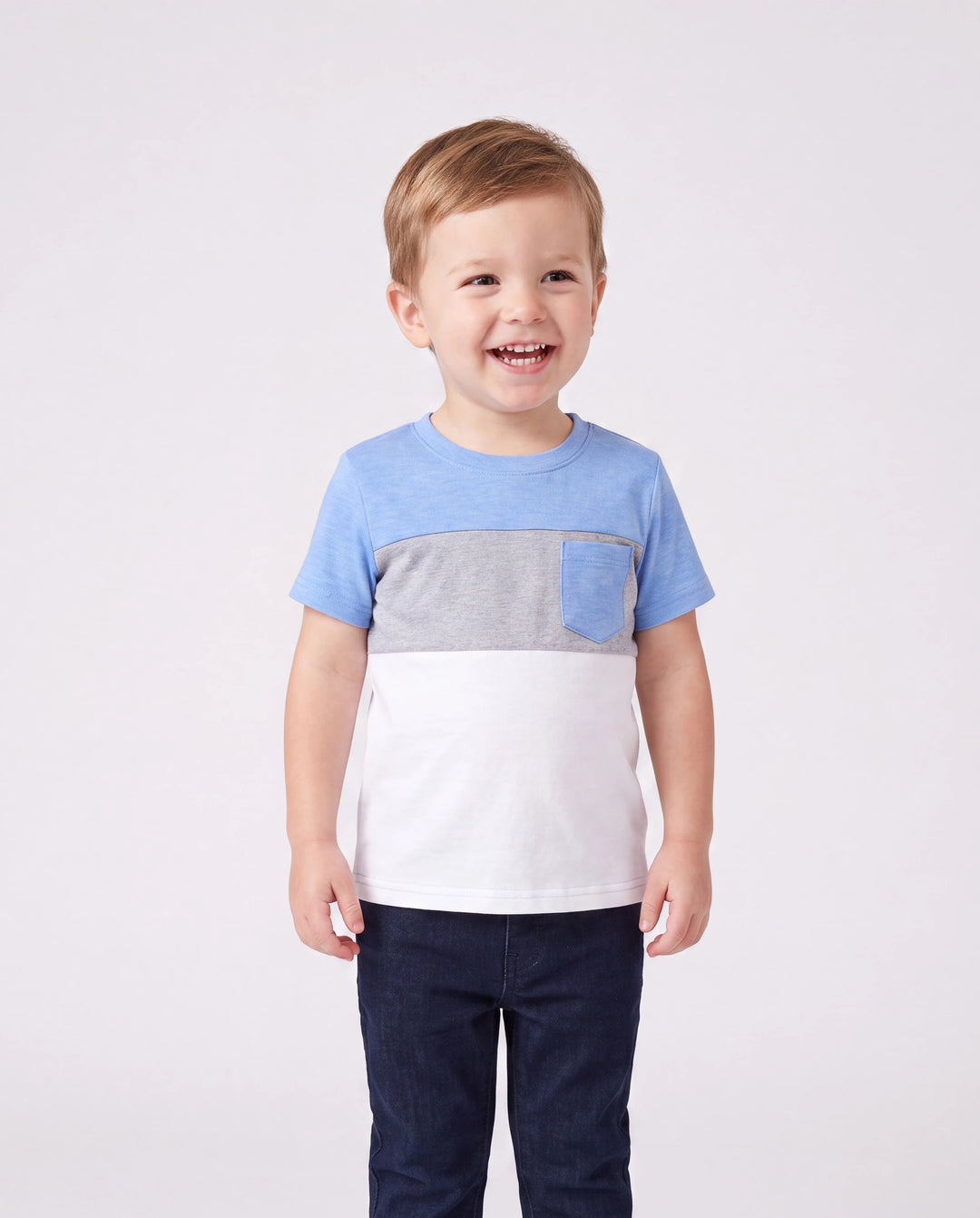 Family Matching Sets Butterfly Soft Casual Tee & Below Knee Dresses with Belted Design Blue Light Blue