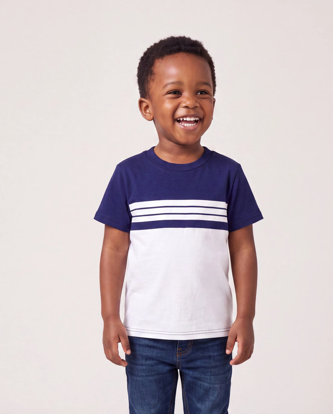 Family Matching Blue Colorblock Tee or Leaf Print Smocking Puff-sleeve Dress Set Blue