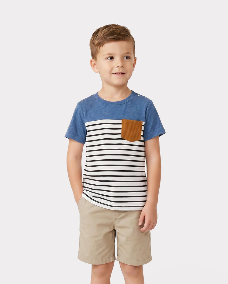 Family Matching Soft Casual Outfit with Below Knee Dresses, Front Buttons, Belted Design Blue