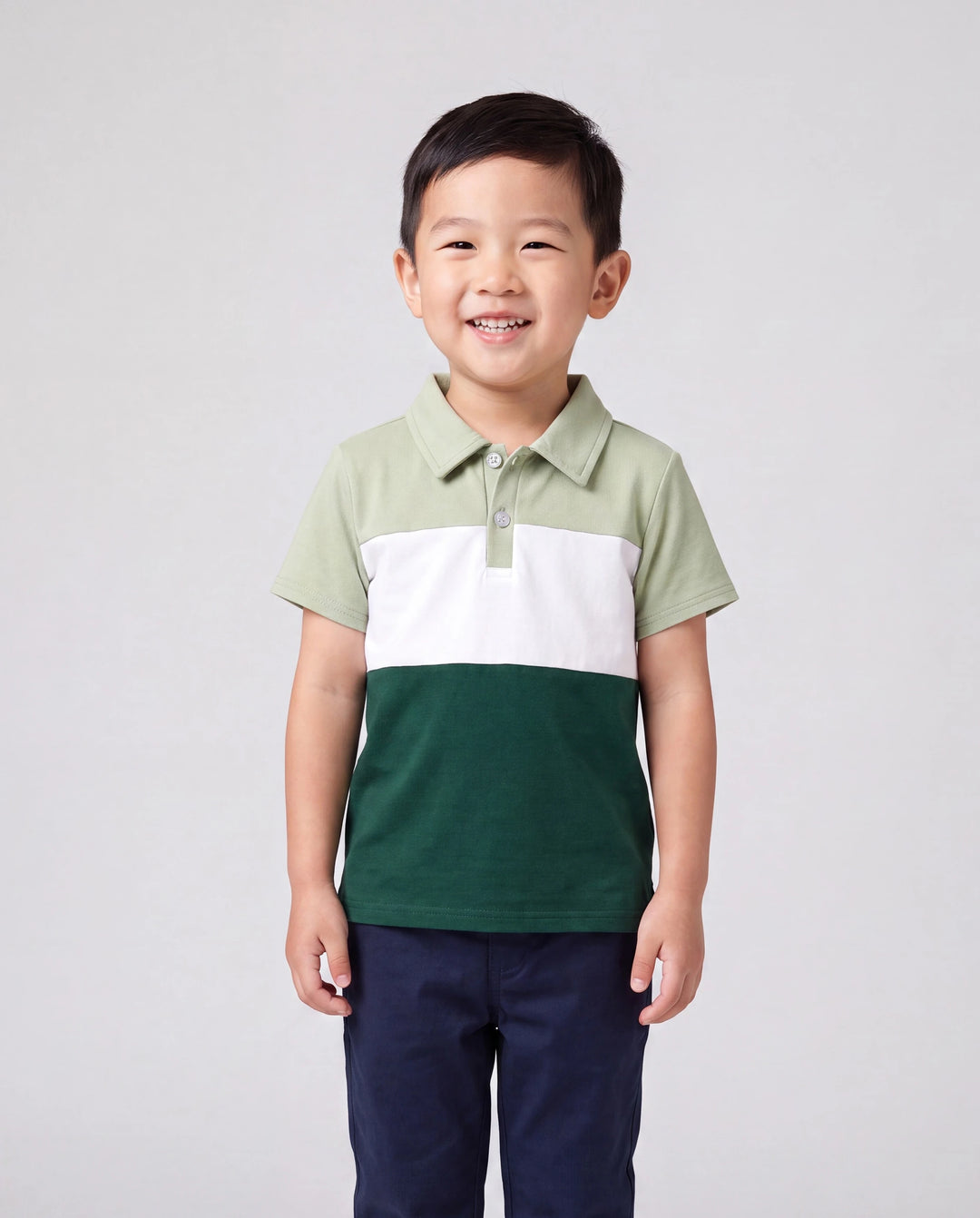 Matching Family Outfits Tropical Floral Print Strap Dress or Short-sleeve Colorblock Shirts Set Pale Green