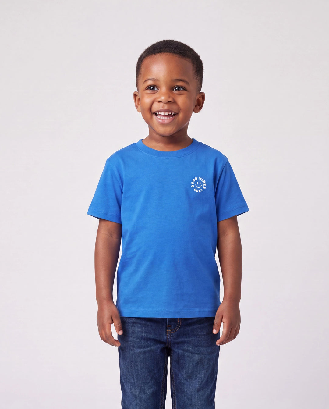 Conjunto de Ropa a Juego para la Familia Vestido Floral sin Mangas o Camiseta de Manga Corta Azul