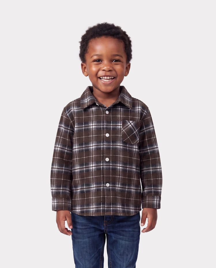 Velvet & Plaid Matching Family Outfits Dad/Son Shirts & Mom/Daughter Velvet Dresses Sets Dark Brown