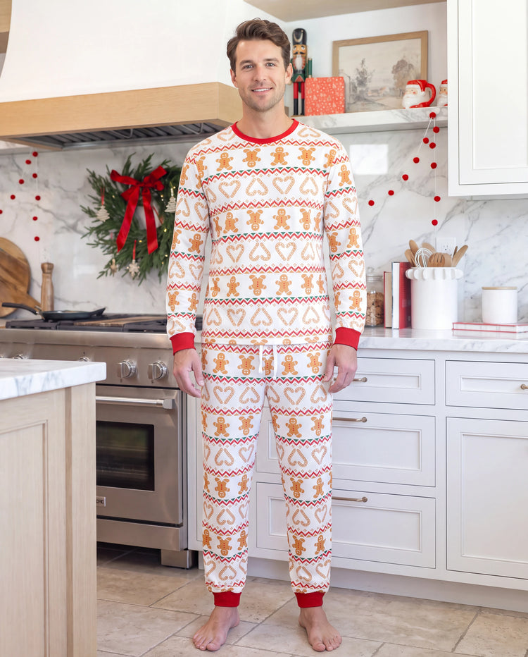 Christmas Matching Family Pajamas Fair Isle & Gingerbread Print