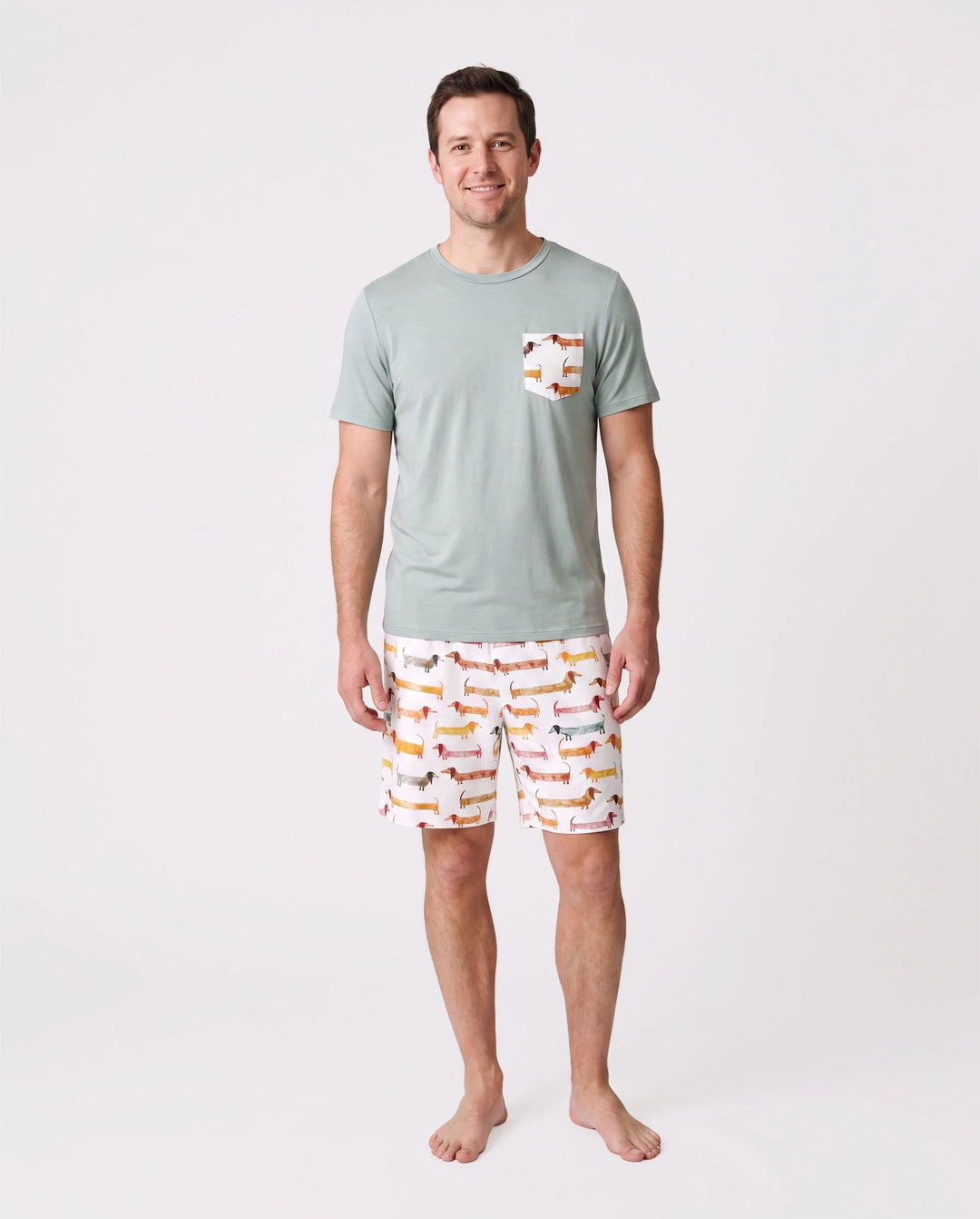 Bamboo Family Pajamas Cute Doggy Patterned Short-sleeve Matching Pajamas Set ( Snug-Fitting for Children ) Multi-color