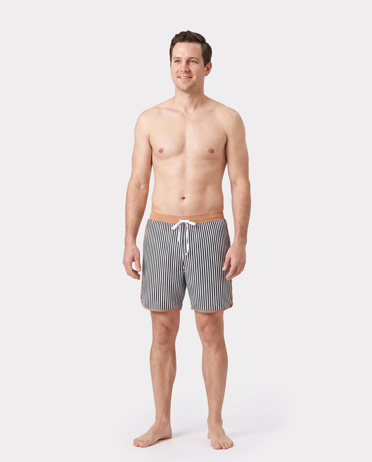 Bikini de tirantes con estampado de rayas verticales y cordón ajustable para toda la familia, color caqui