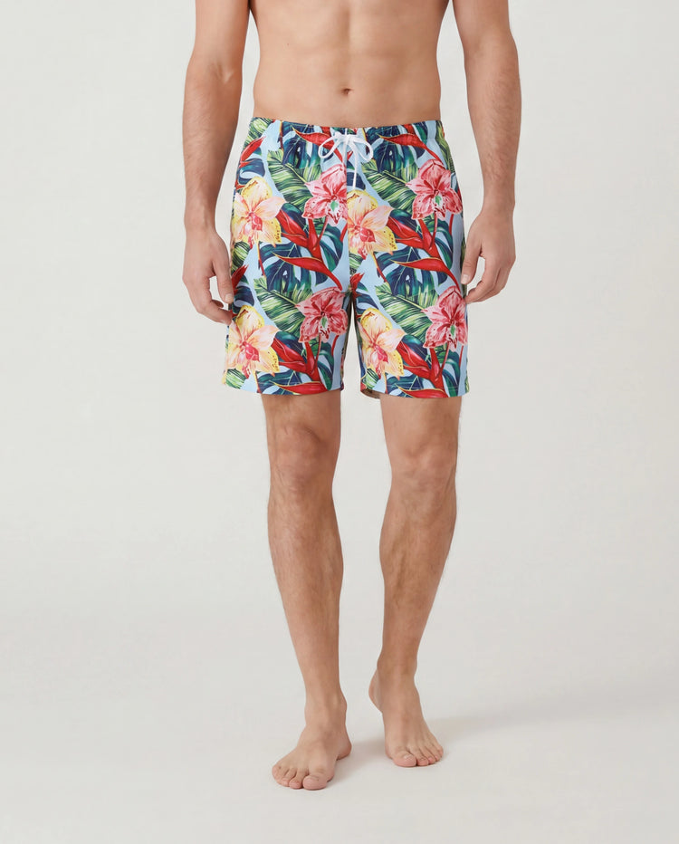 Maillot de bain à cordon de serrage fleuri assorti pour toute la famille ou bikini à bord coquillage froncé avec cache-maillot rouge en option