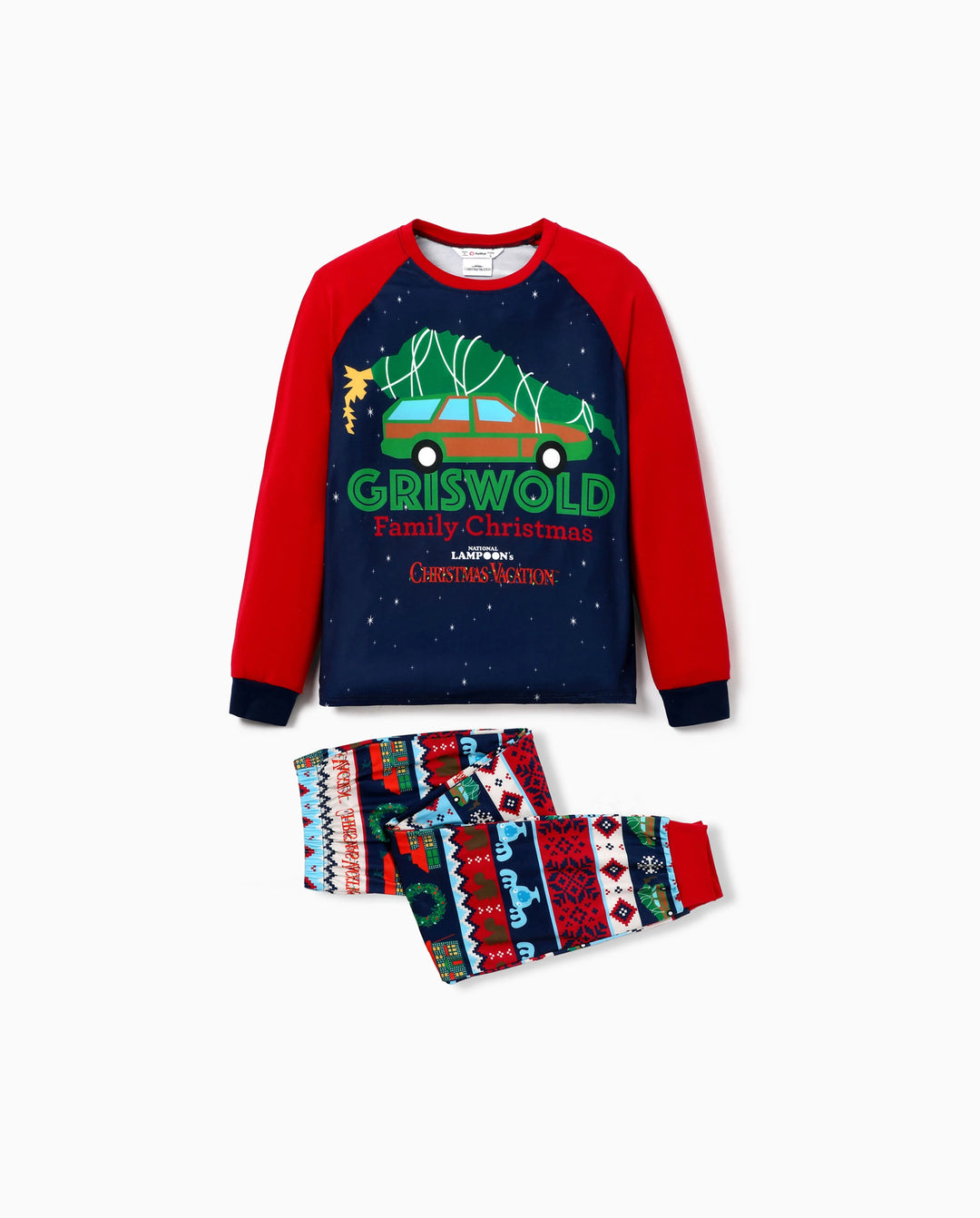 Christmas Vacation Family Matching Character Print Pajamas Sets with Christmas Socks