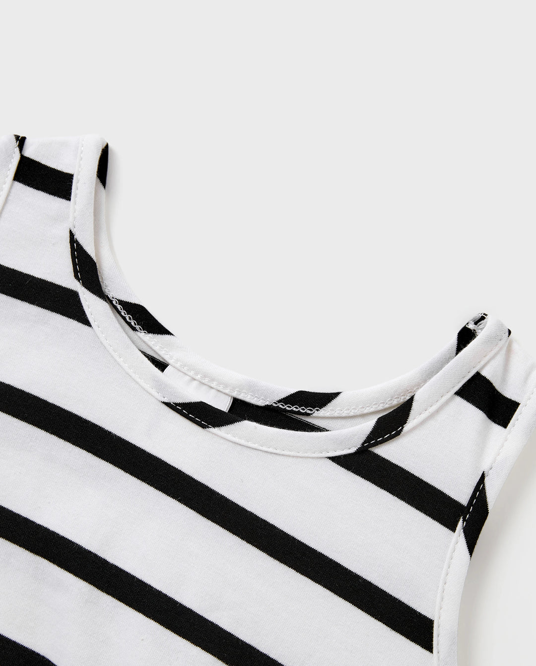 Toddler/Kid Girl Cotton Black and White Stripe Strap Bodycon Dress  Black+White