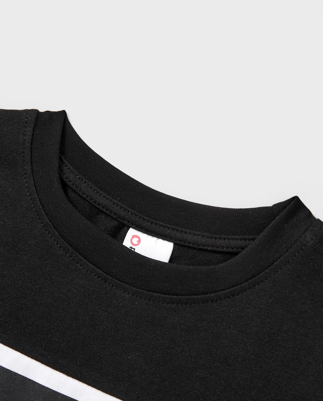 Ensemble coton t-shirt rayé noir et blanc Papa & Fils Noir+Blanc