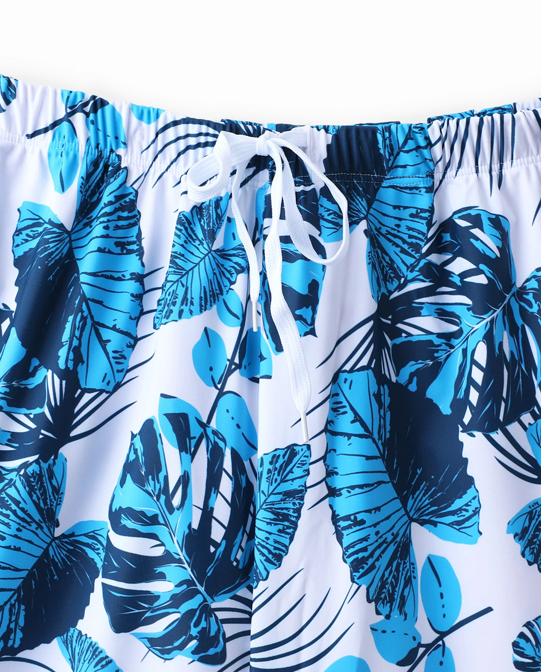 Daddy & Son Drawstring Swim Trunks or Cut Out Lace UP Back One-Piece Swimsuit BLUEWHITE