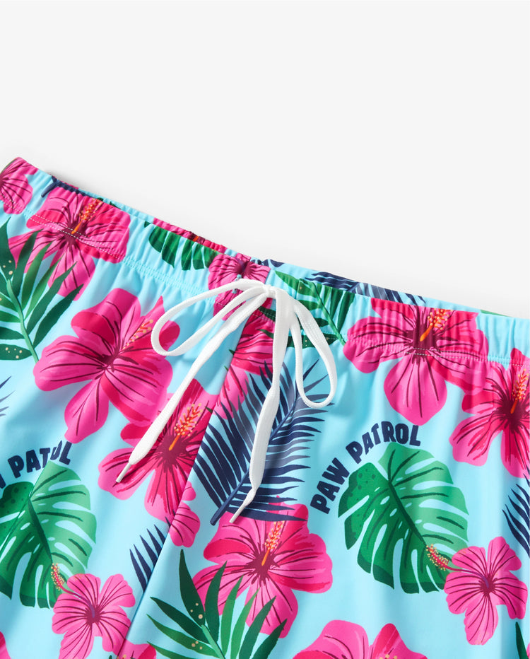 PAW Patrol Daddy & Daughter Large Flower All-over Print Swimsuit Roseo