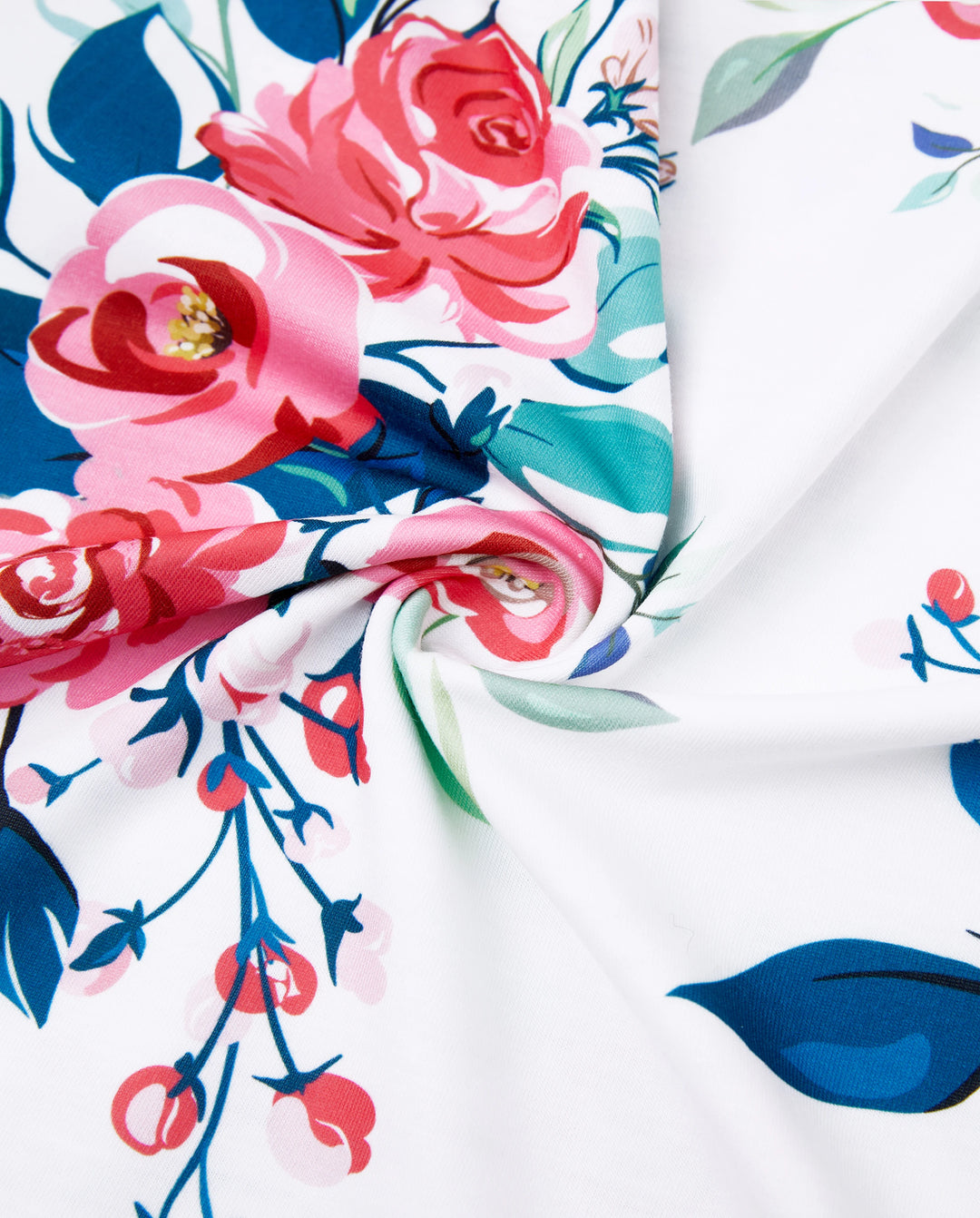 Conjuntos de vestidos para mamá y niña con escote en V sólido, mangas con volantes y combinación de estampado floral Azul celeste-