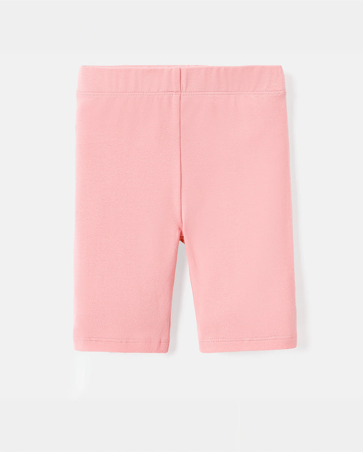 Leggings et shorts en coton de couleur unie pour petite fille/enfant, rose