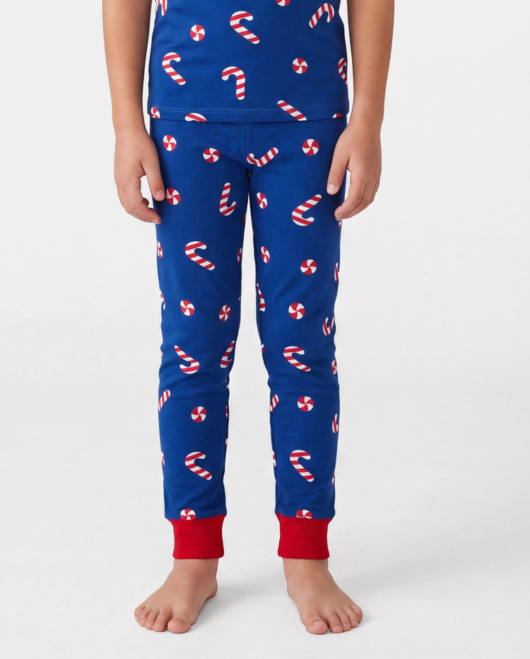 Toddler / Kids Christmas / Halloween PJS for Boys 3-Piece Bamboo Pajama Set 2-in-1 Look for 4 Seasons (Snug-Fitting) Deep Blue