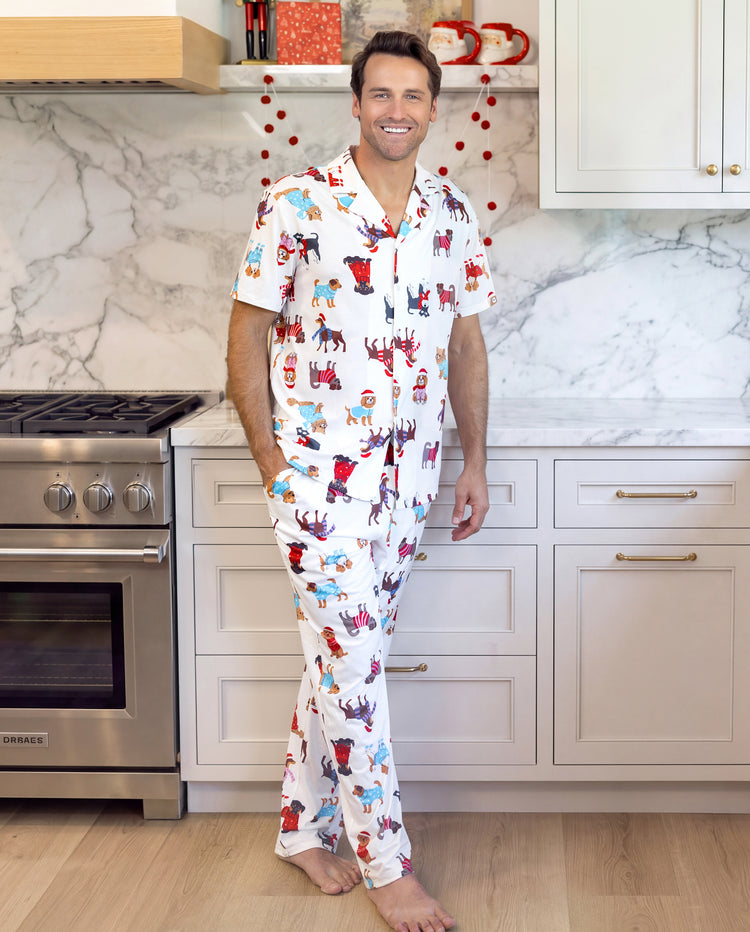 PatPat Family Matching Christmas Pajamas Festive Dog Print Red & White