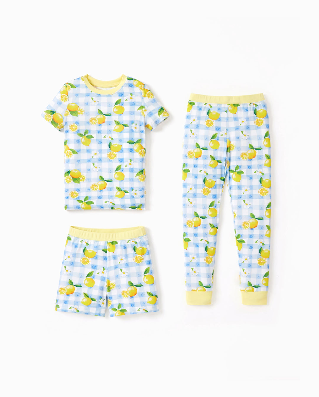 Kleinkind / Kinder Weihnachten / Halloween Pyjama 3-teiliges Bambus Pyjama Set 2-in-1 Look für 4 Jahreszeiten (eng anliegend) blau