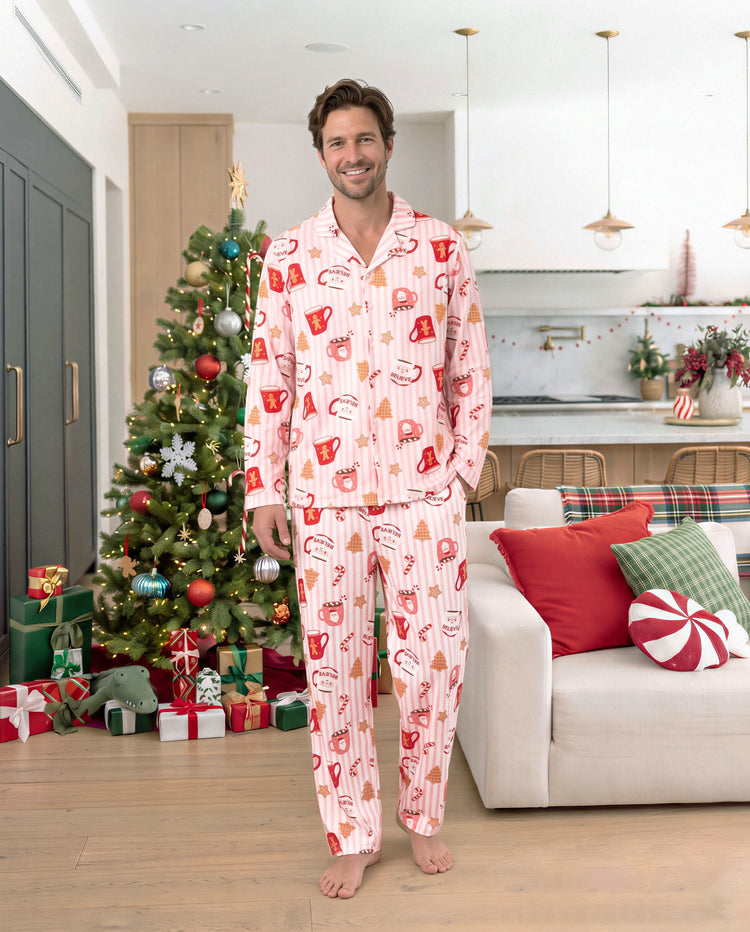 Christmas Matching Family Pajamas Mug Print Pink