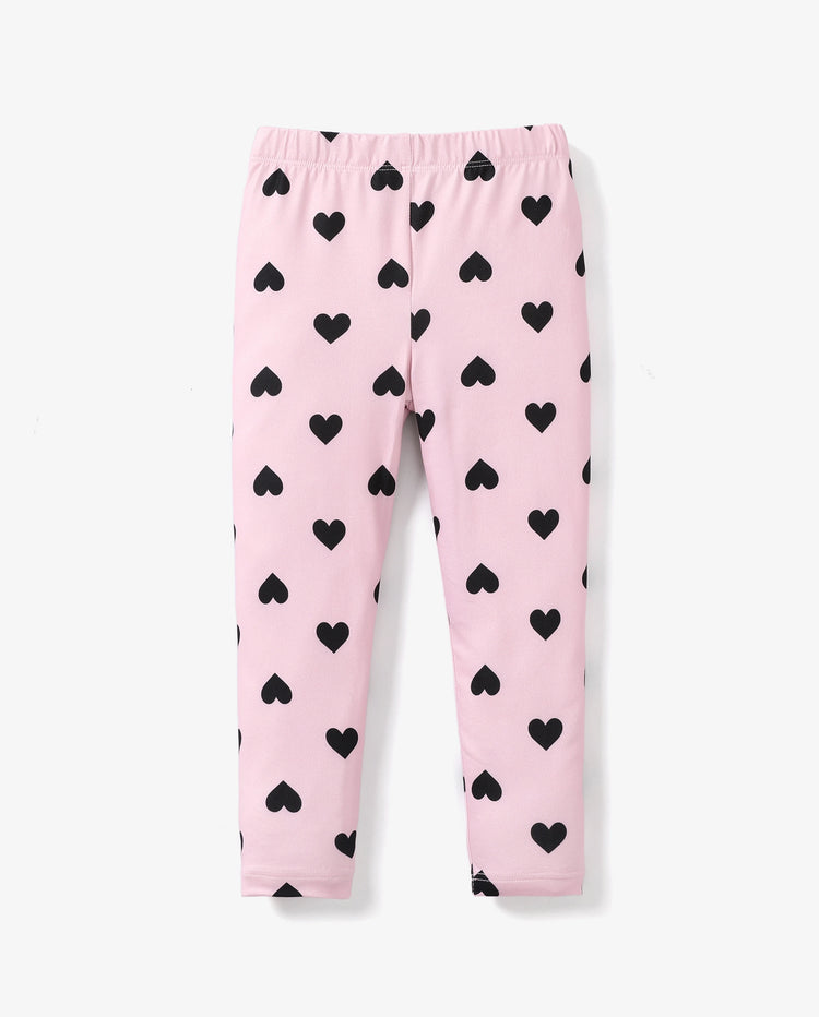 Leggings élastiques roses pour petite fille