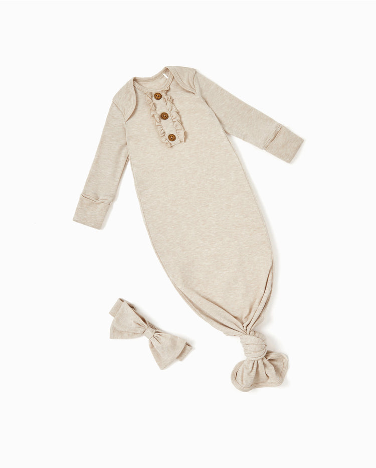 Saco de dormir de lana para niña, bata infantil con diadema, color albaricoque