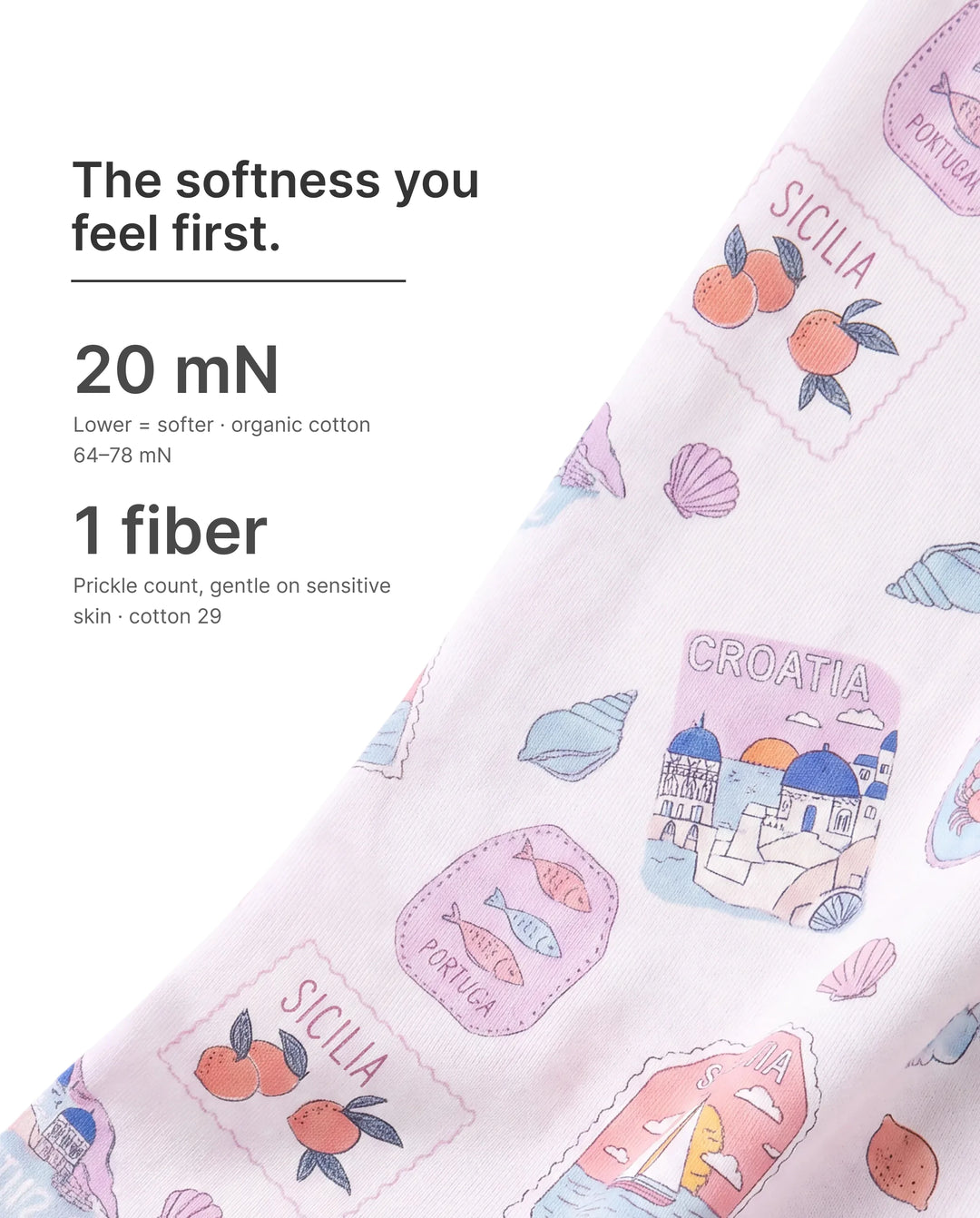 Bamboo Baby Neutral 1 Stück Cartoon-Mischung Eng anliegender Reißverschluss Fußloser Schlafanzug Pink Lila