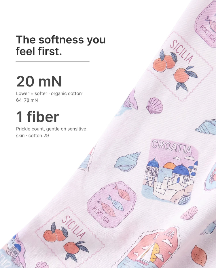 Bamboo Baby Neutral 1 Stück Cartoon-Mischung Eng anliegender Reißverschluss Fußloser Schlafanzug Pink Lila