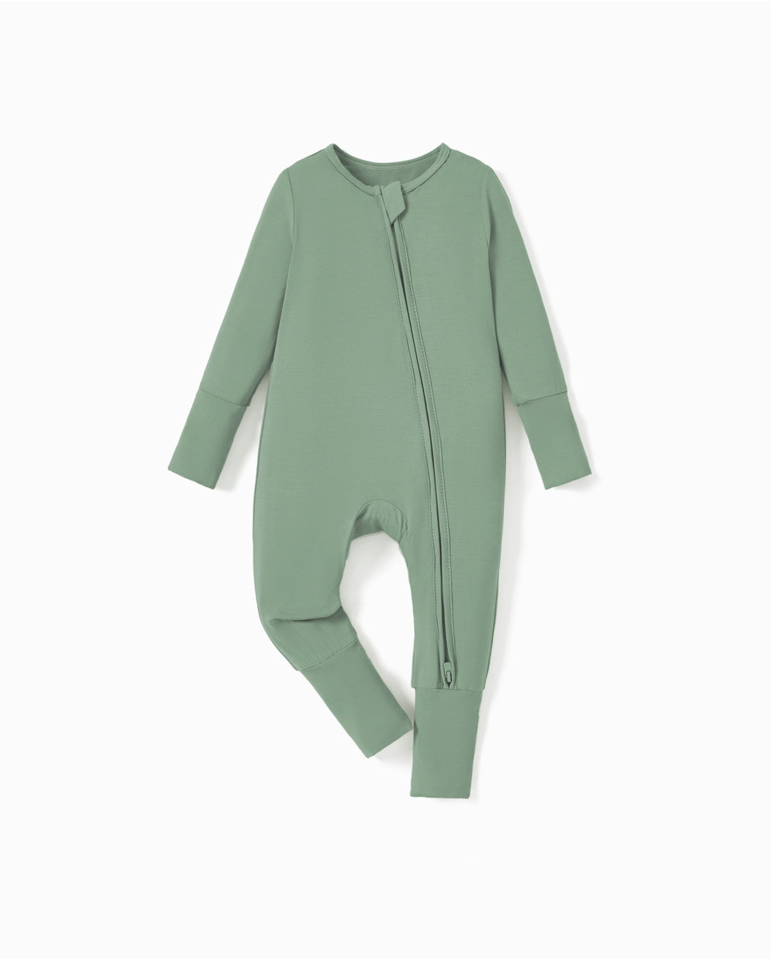 Kinder Baby / Mädchen Bambus Pyjama mit kindlichem Aufdruck (eng anliegend) dunkelgrün
