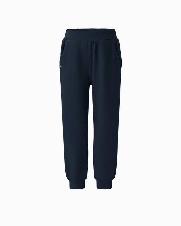 Pantalones deportivos para niños con forro polar, estampado reflectante y bolsillos, cálidos, transpirables y que absorben la humedad, para niños y niñas, color azul oscuro.