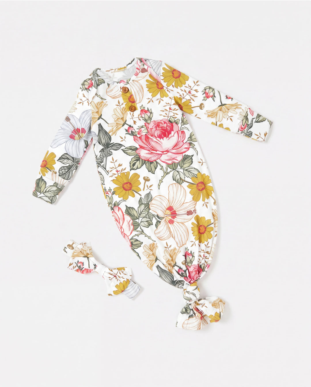 Baby / Girl Bamboo Sleeping Bag Infant Gown with Headband Color block