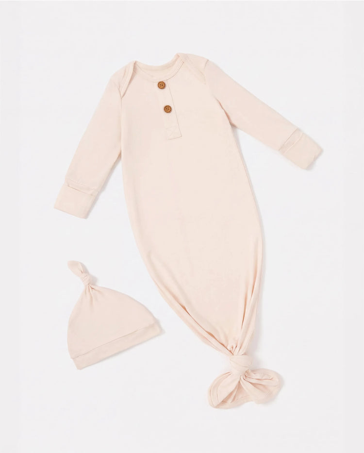 Bamboo Baby Boy/Girl Sleeping Bag Infant Gown with Hat Apricot