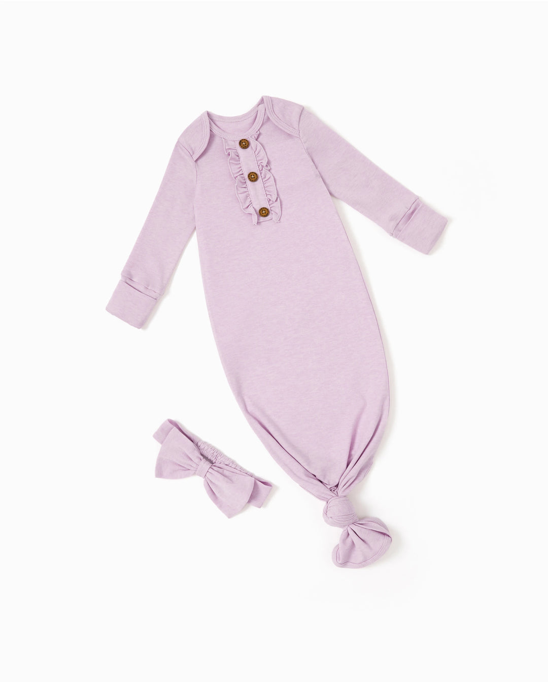 Gigoteuse en laine pour bébé fille avec bandeau rose