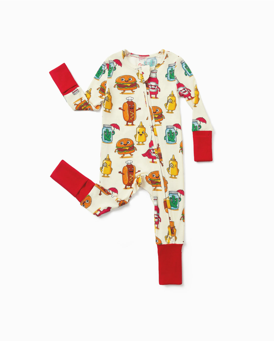 Kids Baby / Girl Bamboo Pajamas With Childlike Print (Snug-Fitting) Red