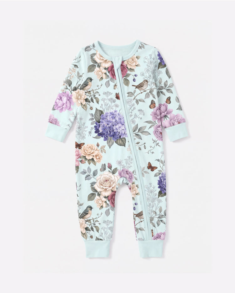 Bloom & Blossoms Bamboo Zip-Up Baby Pajamas