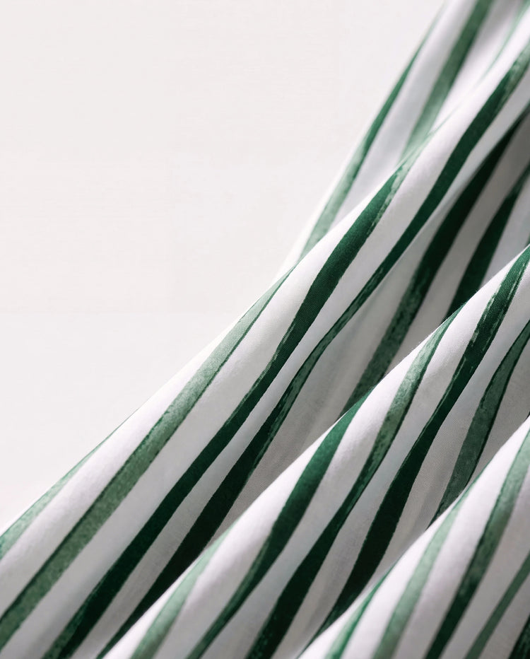 Conjunto de ropa de algodón para papá e hijo Camiseta a rayas verdes y vestido para papá, mamá, niños y bebé, perfecto para salidas familiares y fotos de verano verde