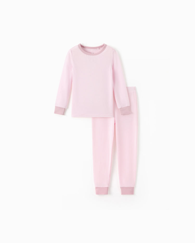 Pyjama 2 pièces en Tencel Modal pour bébé fille/garçon (coupe ajustée) rose