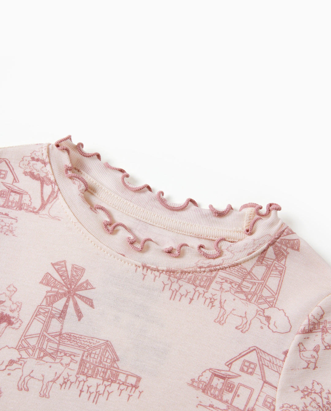 Pijama de 2 piezas para niños pequeños/niños con suave mezcla de lana y tencel lyocell (ajuste ceñido) rosa claro