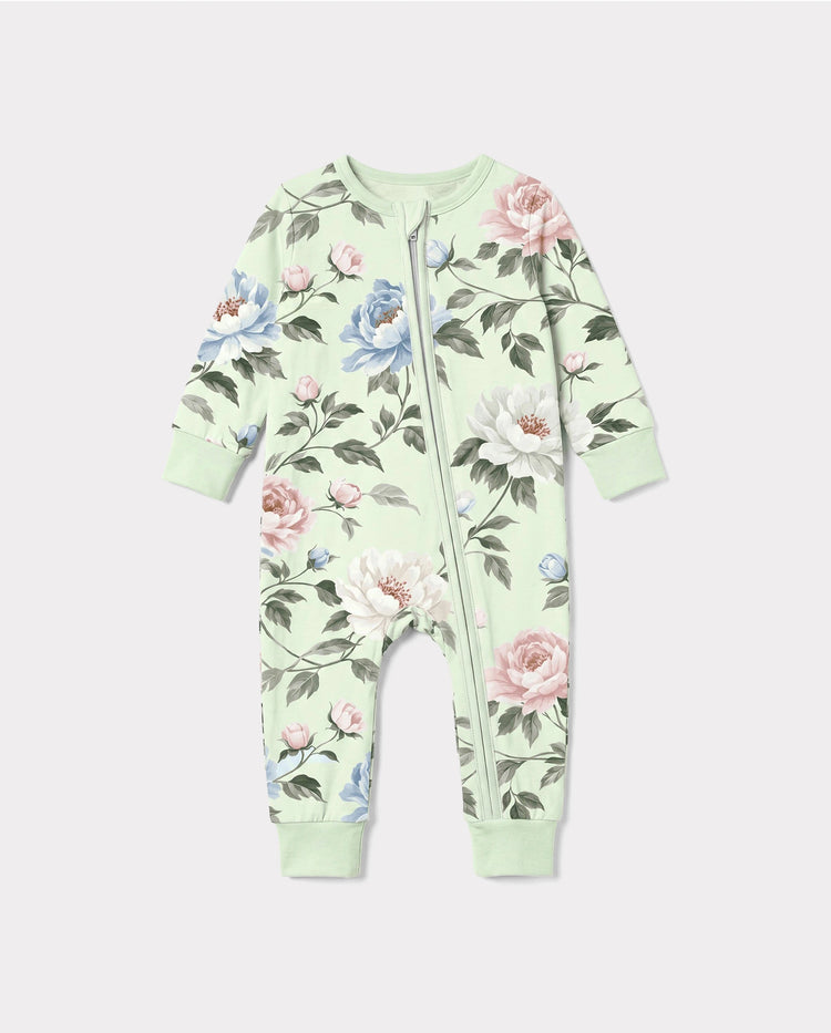 Bloom & Blossoms Bamboo Zip-Up Baby Pajamas